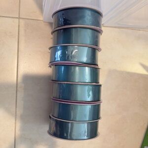 Striped Metallic Teal Satin Ribbons 1 1/2” x 50 yards